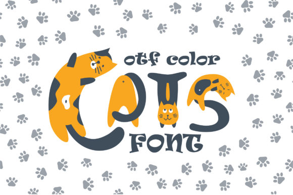 Cats Color Font for Handmade Labels, Stickers, and Craft Projects